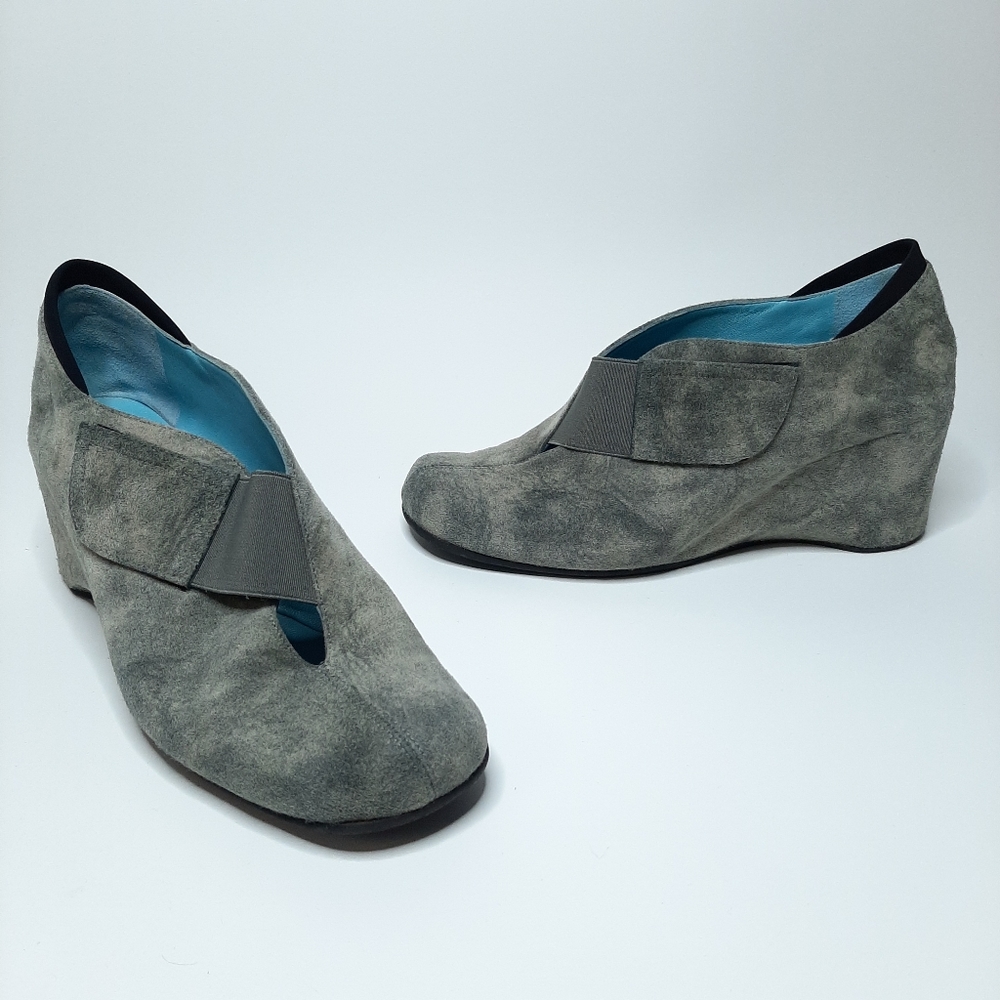 Thierry Rabotin Suede Leather Wedge Shoes Made in Italy Size 38.5